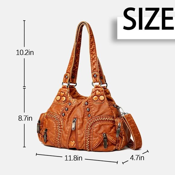 Vintage women's handbag Fashion trend Large capacity single shoulder crossbody b - Picture 2 of 6